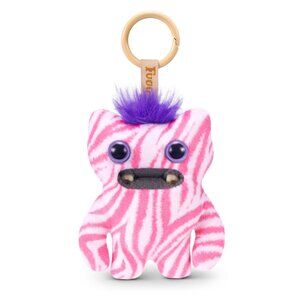 Fuggler Baby Pinkles 3.5" WIDE EYED WEIRDO Pink Zebra Keychain Keyring Brand New